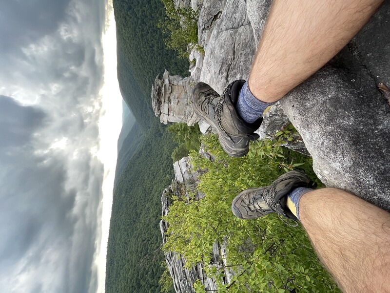 boots on the edge at Lindy Point in West Virginia