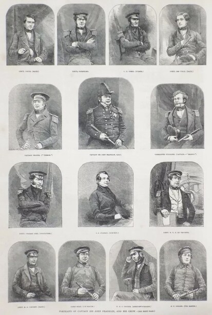 Grid of 15 portrait engravings showing men in 19th-century formal dress and military uniforms.