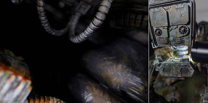 Close-up split-frame comparison of a ram's curved horns and weathered metal mechanical gauge with dual dials.