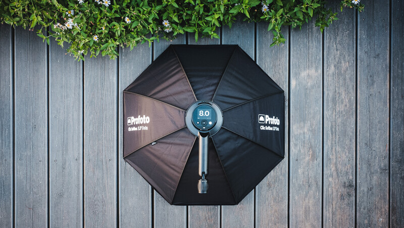The Profoto A2 mounted on a Clic Softbox