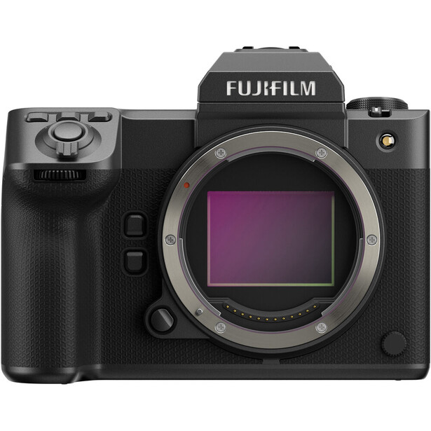 Fujifilm GFX 100S medium format camera body with lens mount exposed.