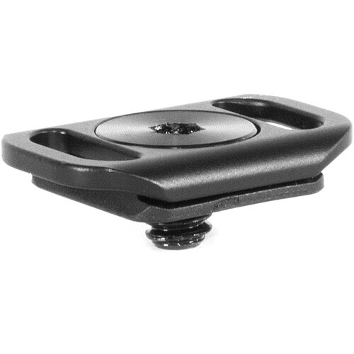 Compact ball head tripod mount with gray metallic finish and friction adjustment knobs.