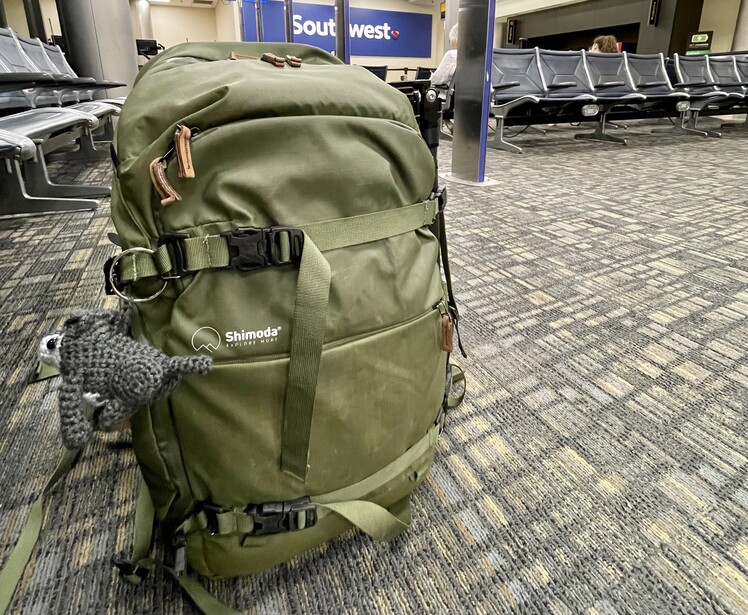 Shimoda Designs camera bag in the airport