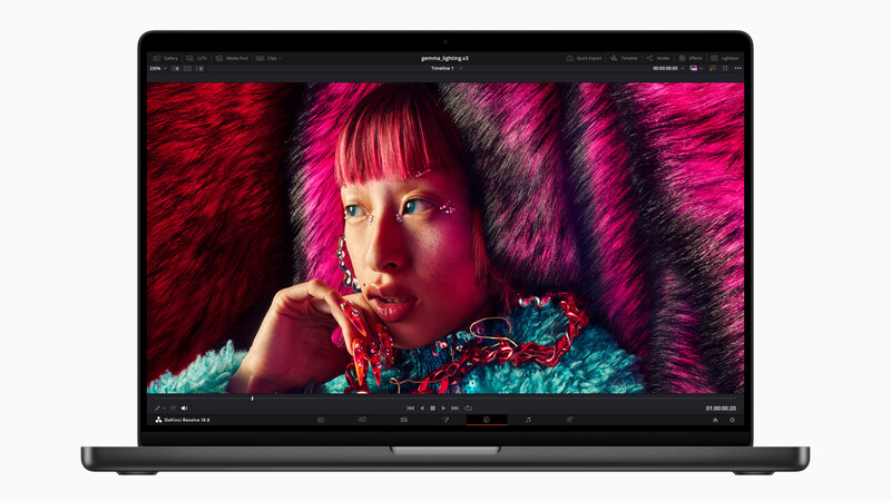 Screenshot of photo editing software displaying a vibrant portrait with magenta and teal color grading.