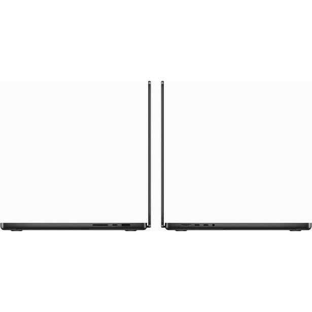 Two laptop computers positioned back-to-back with screens raised vertically.