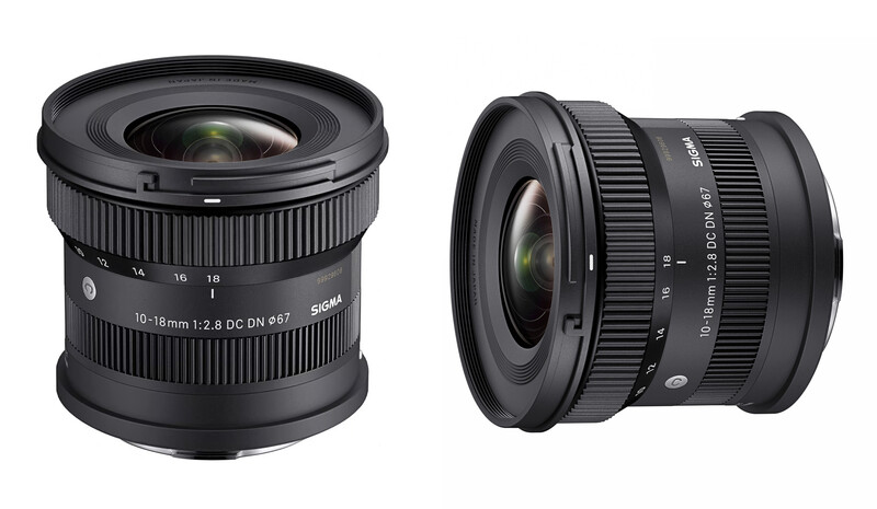 Two wide-angle prime lenses with fixed focal lengths displayed side by side against white background.