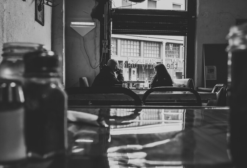 breakfast diner scene in Bisbee, Arizona