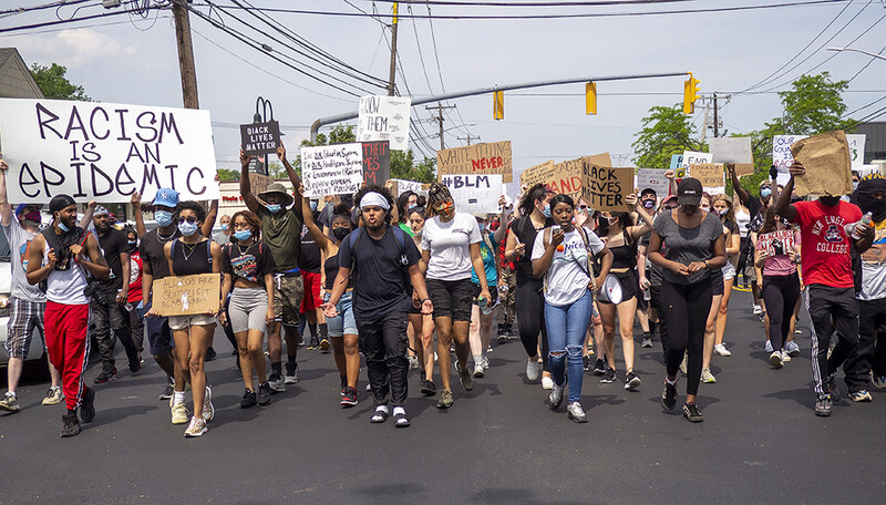 A Black Lives Matter protest in my hometown in June 2020.
