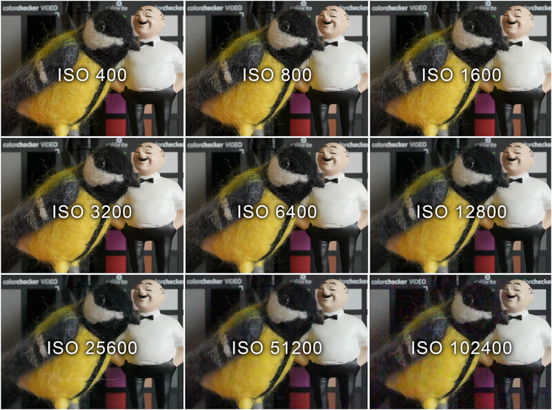 ISO performance of the Sony A7C R. The examples are crops from the unedited in-camera JPEG.