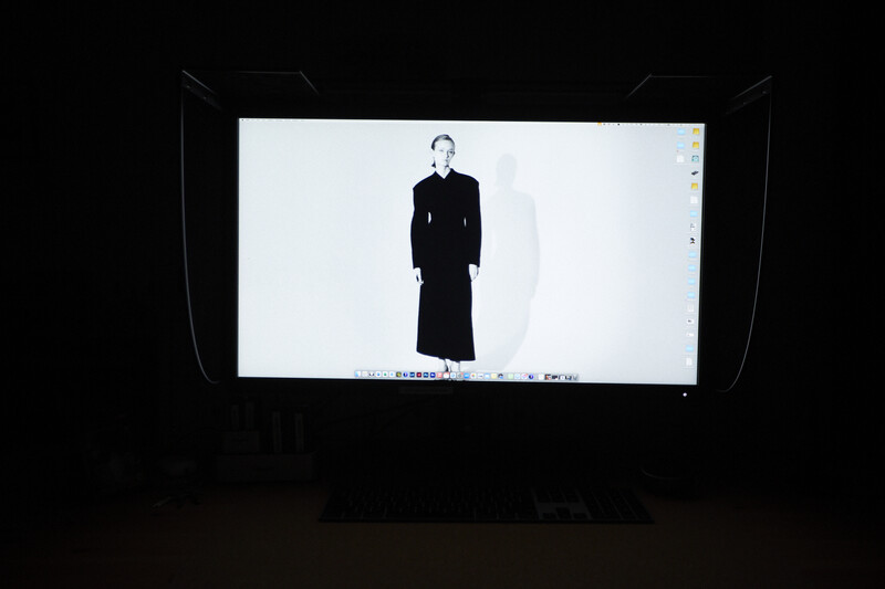 Screenshot of fashion design software displaying a digital garment mockup on a dress form against a white background.