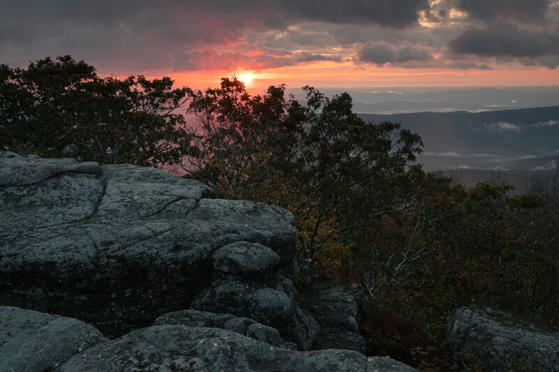 sunrise in west virginia bear rock preserve