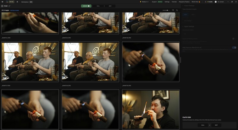Screenshot of video editing interface showing multiple clips of hands working with food preparation.