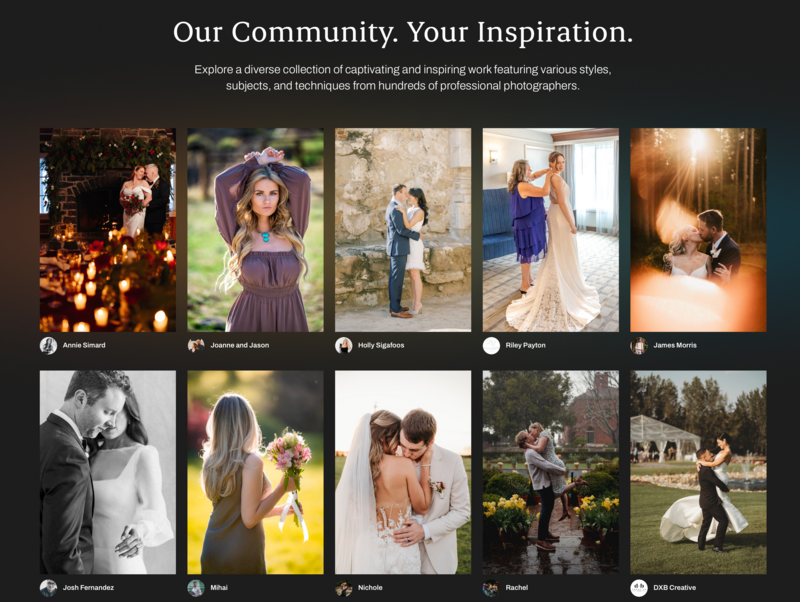 Grid of ten portrait and lifestyle photographs showcasing diverse photography styles and subjects.
