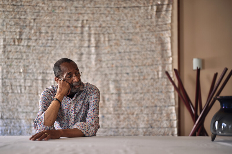 A portrait of jazz bassist Ron Carter. 