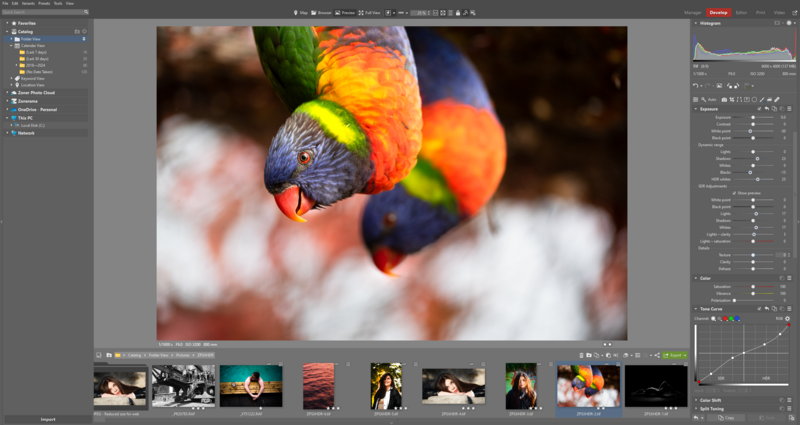 Develop module with HDR editing enabled but SDR preview in use