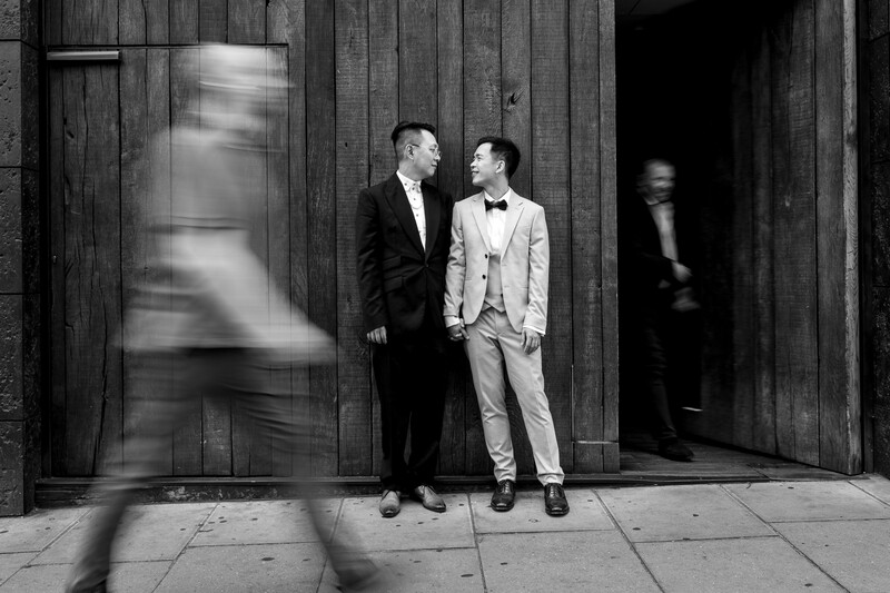 Guests attending wedding