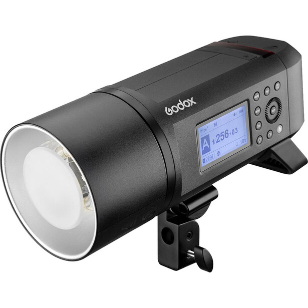 Godox SL60W monolight with reflector and LCD control panel mounted on adjustable stand.