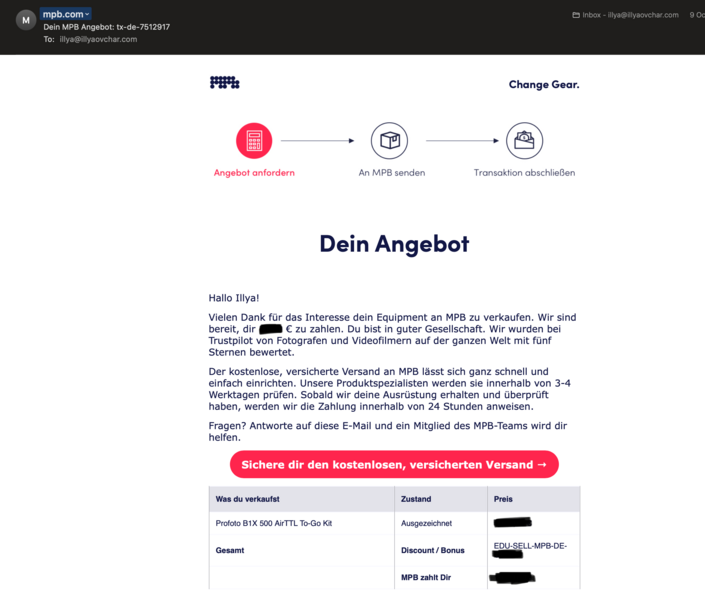 Screenshot of a German-language website showing a three-step process flow with icons for product submission, NPS survey, and transaction classification.