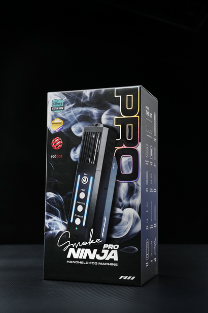 Packaging box for a camera or imaging device with product displays and technical specifications visible on the front.