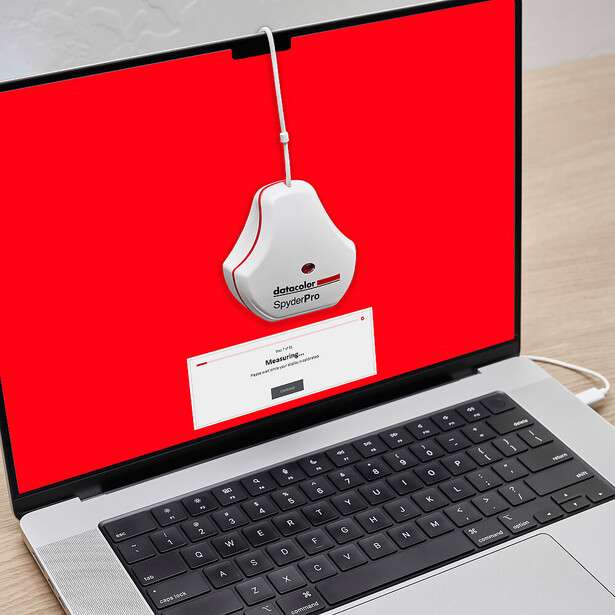 Screenshot of a laptop displaying a red background with a hanging pendant light graphic and product mockup below.