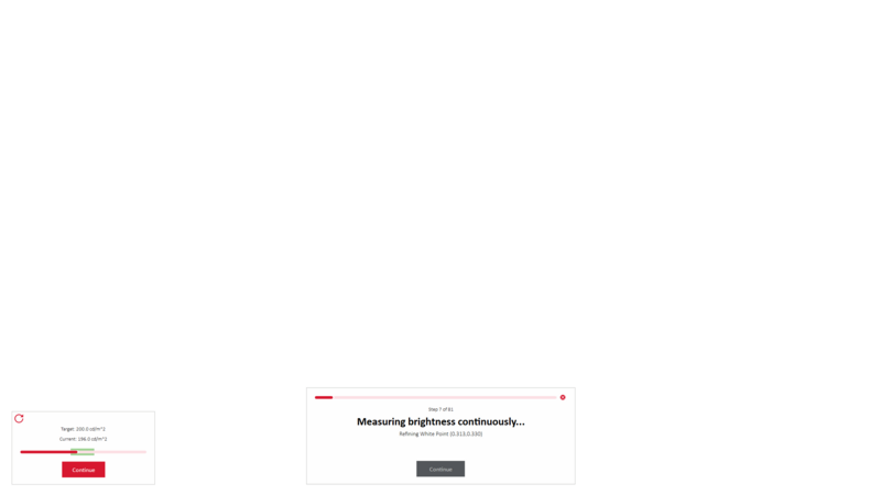 Screenshot of a brightness measurement interface with a loading state indicator.