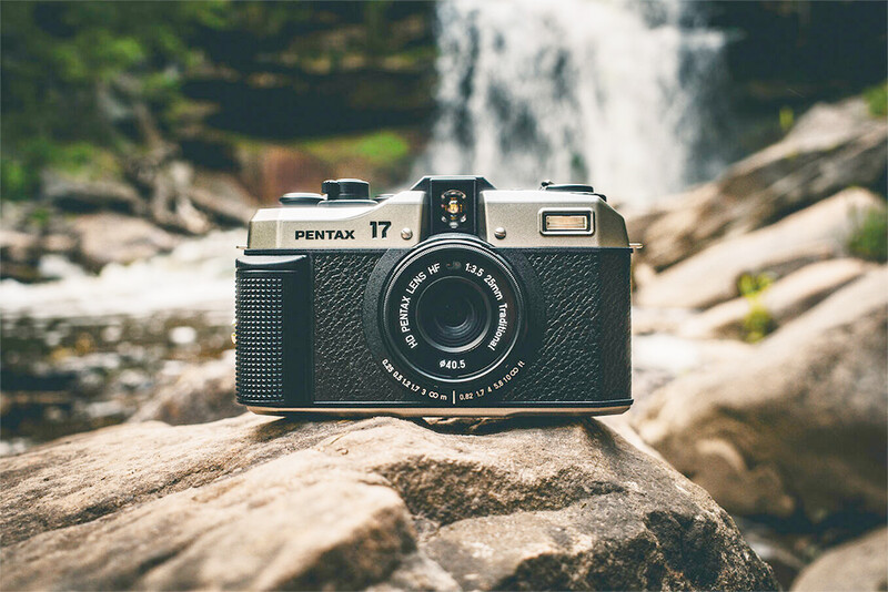 Pentax 17 on a rock