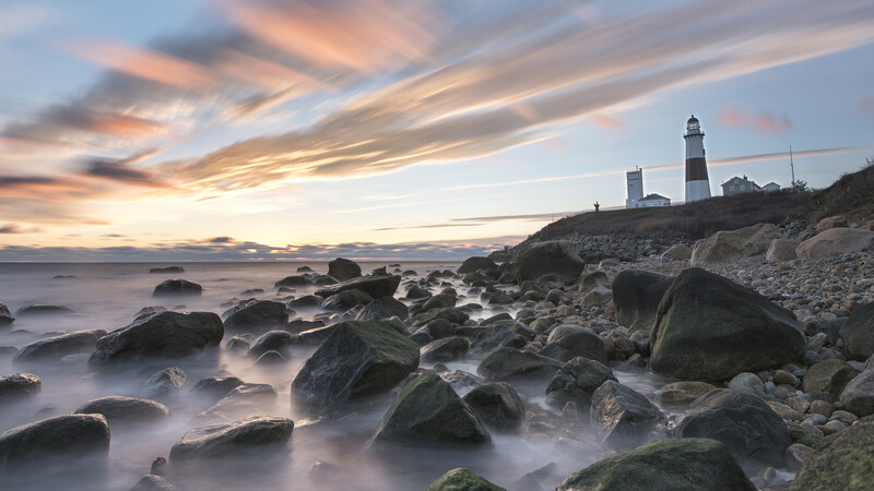 A long exposure of the Montauk Point Lighthouse made with an ND filter.
