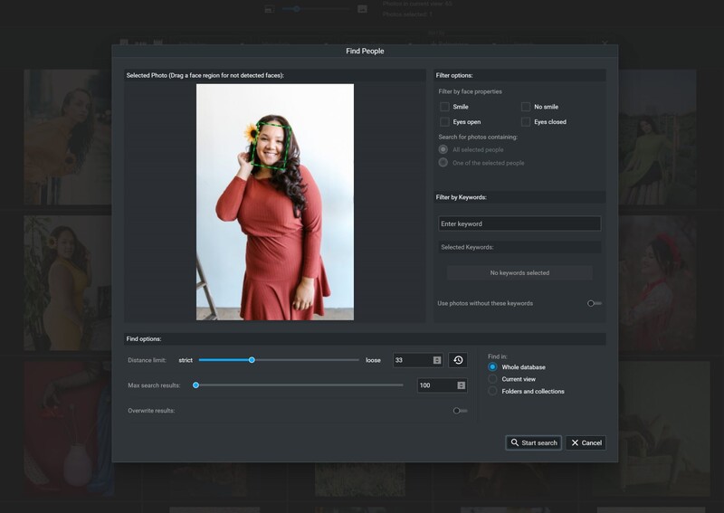 The Find People dialog box in Excire Foto 2025