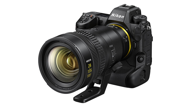Nikon Z9 mirrorless camera with 24-120mm zoom lens mounted on tripod collar.