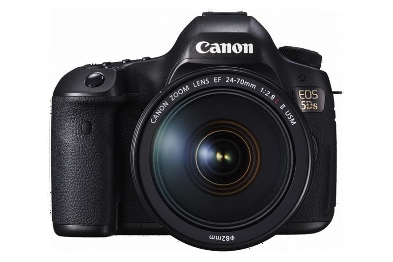 Canon EOS 5DS DSLR camera with Canon Zoom Lens EF 24-70mm f/2.8 attached, shown against white background.