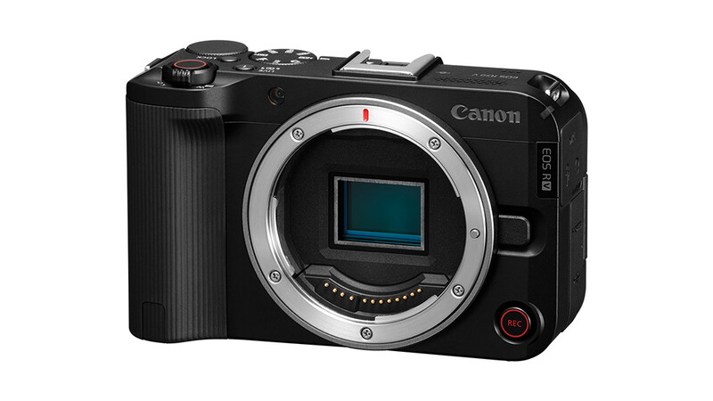 Canon EOS R5C mirrorless camera body shown from the front with the lens mount exposed.