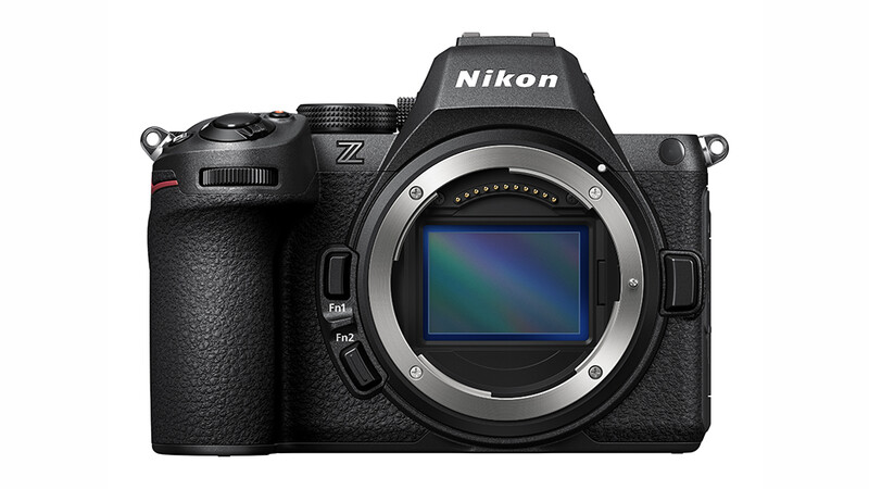 Nikon Z mirrorless camera body shown from front, displaying the sensor and lens mount.