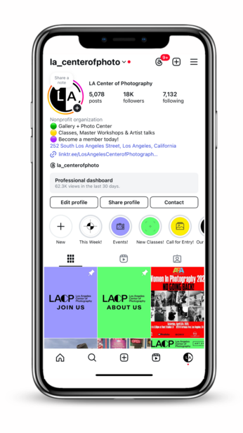 Screenshot of an Instagram profile page displaying photography portfolio and feed layout on mobile device.