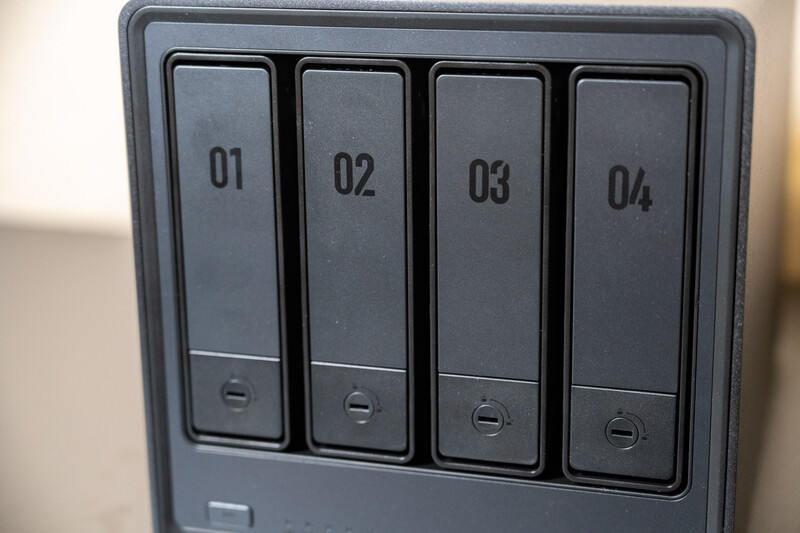 Four-switch electrical panel with numbered controls labeled 01 through 04.