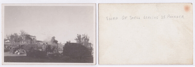 Vintage photograph of a ship or vessel with industrial structures and buildings along a waterfront.