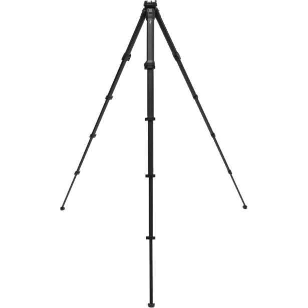 Illustration of a tripod with three splayed legs and a center column with adjustment points.