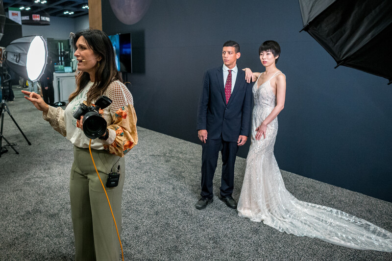 Sara France photographing a couple