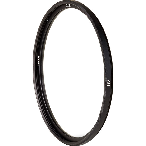 Black circular optical filter with UV marking visible on the rim.
