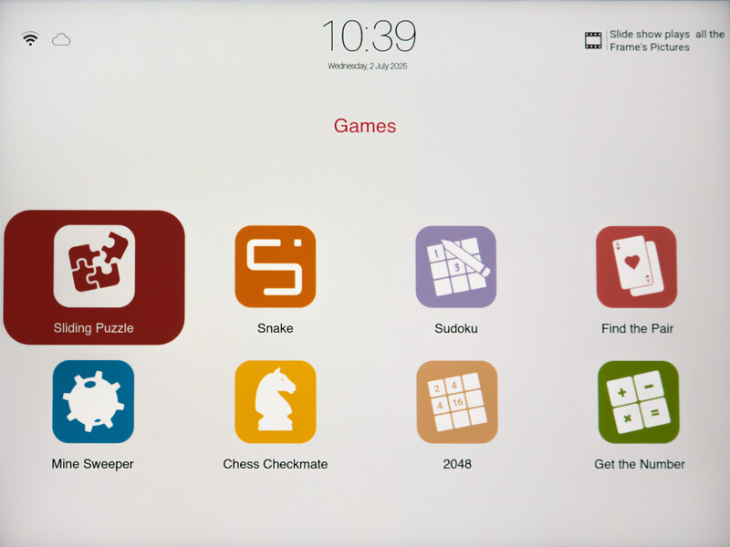 Screenshot of a mobile device's games folder displaying eight puzzle and strategy game apps with colored icon designs.