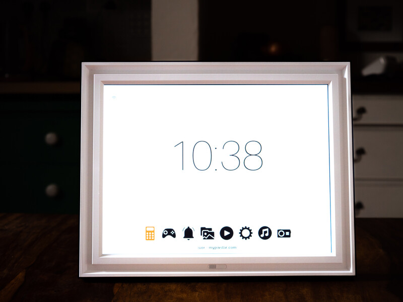Screenshot of a digital display showing 10:38 with a row of utility icons at the bottom.