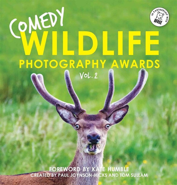 Book cover for Comedy Wildlife Photography Awards Vol. 2 featuring a deer with an exaggerated surprised expression.
