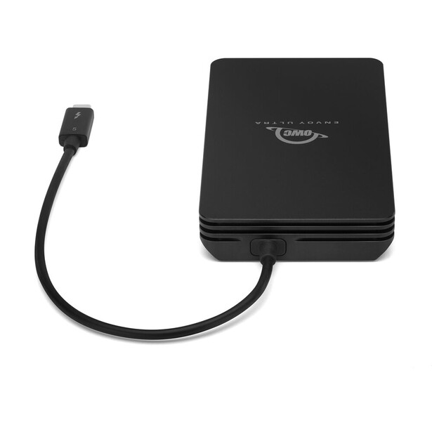 External hard drive with detachable USB cable against white background.
