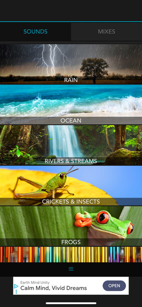 Screenshot of a nature photography categorization app showing six landscape and wildlife image categories.