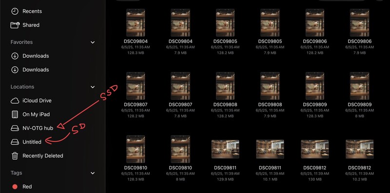Screenshot of a file browser showing a grid of image thumbnails with file names and timestamps.