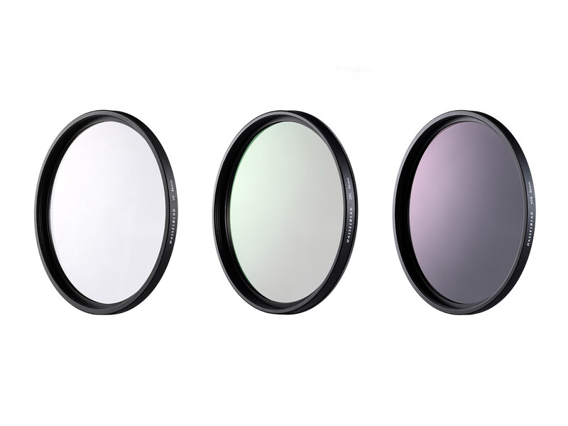 Three optical filters with black metal frames shown side by side against a white background.