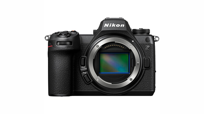 Nikon Z mirrorless camera body shown from front, displaying the sensor and open mount.