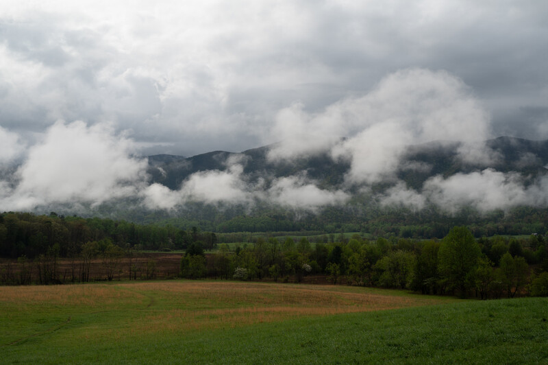 Cades Cove with low hanging clouds, original