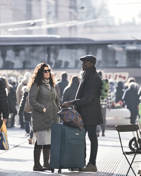 A photo of tourists in Rome, Italy.