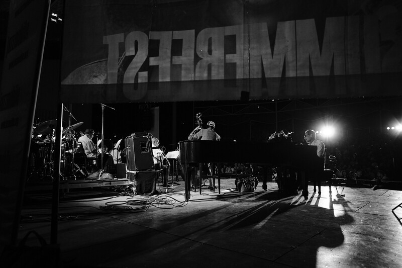 A big band captured from backstage.