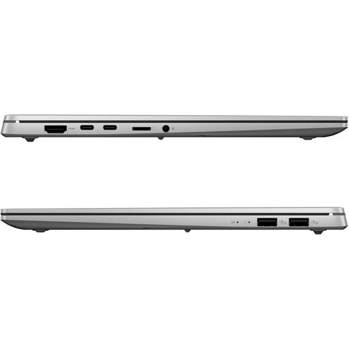 Side-by-side view of laptop port configurations on opposite edges.